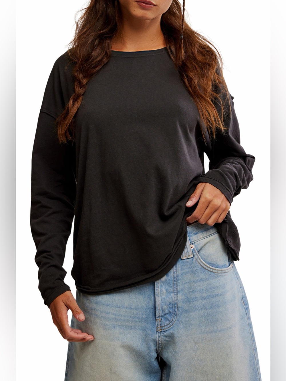 We The Free Nina Long Sleeve Tee in Black